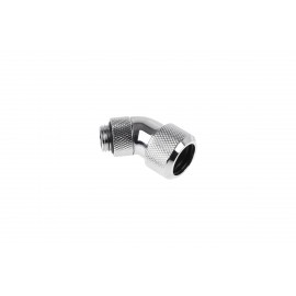 Alphacool Eiszapfen 16mm HardTube Compression Fitting 45° Rotatable G1/4 - Knurled - Chrome (17408)