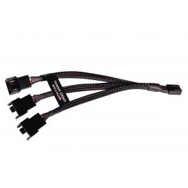 Alphacool Y-Splitter 4-Pin to 3x 4-Pin PWM Cable - 15cm - Black (18679)