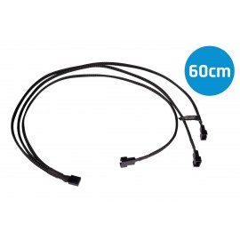 Alphacool Y-Splitter 4-Pin to 3x 4-Pin PWM Cable - 60cm - Black (18681)