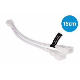 Alphacool Y-Splitter 4-Pin to 2x 4-Pin PWM Cable - 15cm - White (18722)
