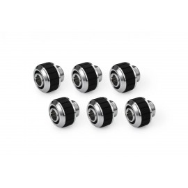 Alphacool Apex Grip 13/10mm G1/4 SoftTube Fitting - Chrome - 6 Pack (14921)