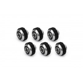 Alphacool Apex Grip 16/10mm G1/4 SoftTube Fitting - Chrome - 6 Pack (14924)