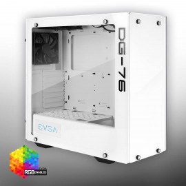 EVGA DG-76 Alpine White Mid-Tower, 2 Sides of Tempered Glass, RGB LED and Control Board, Gaming Case (166-W1-2232-KR)