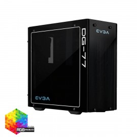 EVGA DG-77 Matte Black Mid-Tower, 3 Sides of Tempered Glass, Vertical GPU Mount, RGB LED and Control Board, K-Boost, Gaming Case (170-B0-3540-KR)