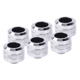 fosa 4 Pcs/8 Pcs OD 16mm Tube Fitting Water Cooling Compression Fitting with Sealing Ringsfor Rigid AcrylicTube for Computer Water Cooling System Silver, 4 Pcs