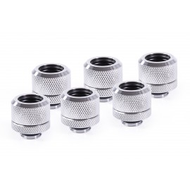 Alphacool Eiszapfen 14mm HardTube Compression Fitting G1/4 - Knurled - Chrome - Sixpack (17554)