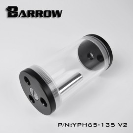 Barrow 135mm Transparent Mutliport Reservoir - Acrylic/Acetal - Black (YPH65-135-V2)