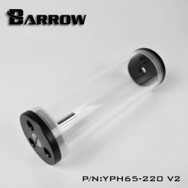 Barrow 220mm Transparent Mutliport Reservoir - Acrylic/Acetal - Black (YPH65-220-V2)