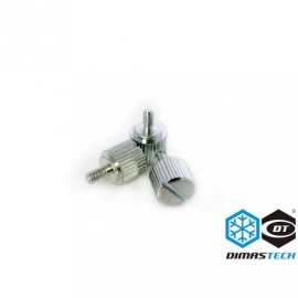 DimasTech® ThumbScrews 6-32 Thread 10 Pieces Pack - Meteorite Silver (BT101)