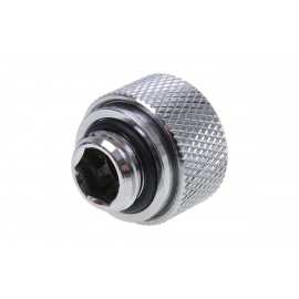 Alphacool G1/4 13mm Knurled HardTube Compression Fitting - Chrome (17188)