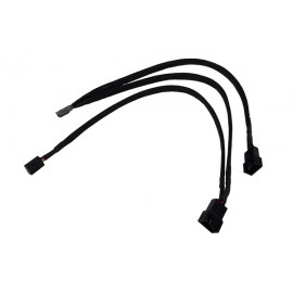 Phobya 4-Pin PWM to 2x 4-Pin PWM and 1x 3-Pin Fan Adapter Cable - 30cm | Black (81014)
