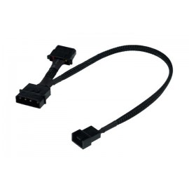 Phobya 4-Pin Molex Passthrough to 4-Pin PWM Cable - 30cm | Black (81118)