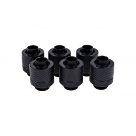 Alphacool Eiszapfen 3/8" ID x 1/2" OD G1/4 Compression Fitting - Black Sixpack (17228)
