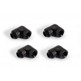 Alphacool Eiszapfen Angled Adaptor 90° Rotatable G1/4 OT to G1/4 IT - Black - Four Pack (17618)