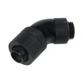 Alphacool G1/4 3/8"ID x 1/2"OD 45° Revolvable Compression Fitting - Black (17072)
