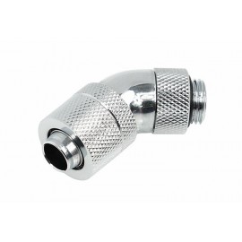 Alphacool G1/4 3/8"ID x 1/2"OD (13/10) 45° Revolvable Compression Fitting - Chrome (17151)