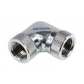 Alphacool G1/4 Revolvable Female to Female L-Connector - Chrome (17038)