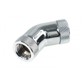 Alphacool G1/4 45° Revolvable Angled Adaptor - 2x Inner Thread - Chrome (17053)