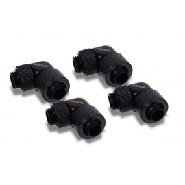 Alphacool Eiszapfen 13/10mm Compression Fitting 90° Rotary G1/4 - Black - Four Pack (17611)