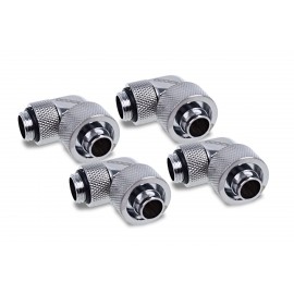 Alphacool Eiszapfen 16/10mm Compression Fitting 90° Rotatable G1/4 - Chrome - Four Pack (17614)