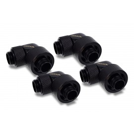 Alphacool Eiszapfen 16/10mm HardTube Compression Fitting 90° Rotary G1/4 - Black - Four Pack (17613)