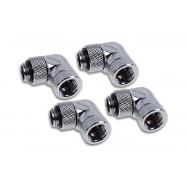 Alphacool Eiszapfen Angled Adaptor 90° G1/4 OT to G1/4 IT - Chrome - Four Pack (17617)