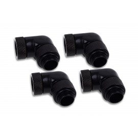 Alphacool Eiszapfen Angled Adaptor 90° Rotatable G1/4 OT to G1/4 IT - Black - Four Pack (17618)