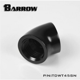 Barrow G1/4" 45 Degree Female to Female Angled Adaptor Fitting - Black (TDWT45SN)