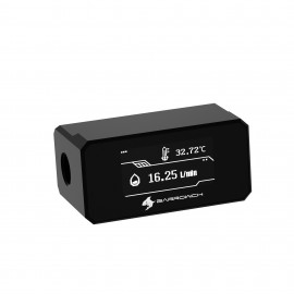 Barrowch G1/4" OLED Display Water Temperature Sensor & Flow Meter w/ 3-Pin Shutdown - Black (FBFT07)