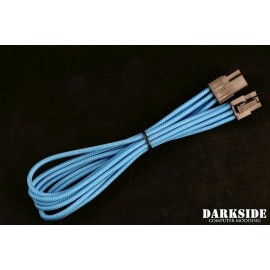 Darkside 6-Pin PCI-E 12" (30cm) HSL Single Braid Extension Cable - Aqua Blue UV (DS-0698)