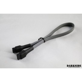 Darkside 30cm (12") SATA 2.0/3.0 7P 180° to 180° Cable with Latch - Gun Metal (DS-0911)