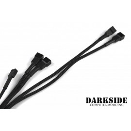 Darkside 3-Pin Dual Push-Pull Radiator Fan Power Y-Cable Splitter (4x Fans) - Jet Black (DS-0099)