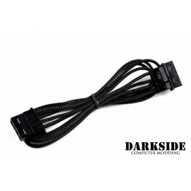 Darkside 4-Pin MOLEX 12" (30cm) HSL Single Braid Extension Cable - Jet Black (DS-0076)