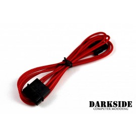 Darkside 4-Pin MOLEX 12" (30cm) HSL Single Braid Extension Cable - Red UV (DS-0107)