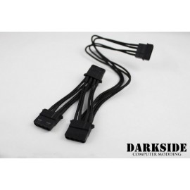 Darkside 3-Way 4-Pin MOLEX Power Y-Cable Splitter - Jet Black (DS-0142)