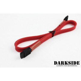 Darkside 45cm (18") SATA 3.0 180° to 180°  Data Cable with Latch - Red UV (DS-0154)