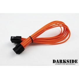 Darkside 8-Pin PCI-E 12" (30cm) HSL Single Braid Extension Cable - Orange UV (DS-0238)