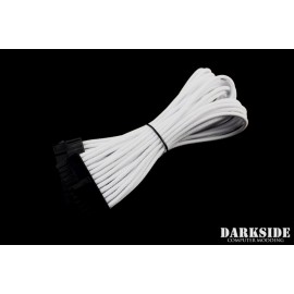 Darkside 24-Pin ATX 12" (30cm) HSL Single Braid Extension Cable - White (DS-HSL-ATX-12WHT)