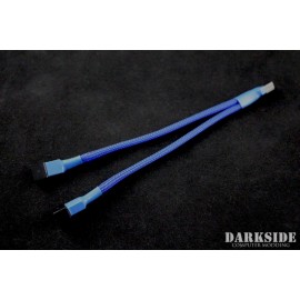 Darkside 3-Pin Dual Fan Power Y-Cable Splitter - Dark Blue UV (DS-0440)