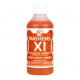 Mayhems - PC Coolant - X1 Concentrate - Eco Friendly Series - UV Fluorescent | 250 ml - Neon Sunset Orange (MX1C250MLOR)