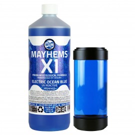 Mayhems - PC Coolant - X1 Premix - Eco Friendly Series - UV Fluorescent | 1 Liter - Electric Ocean Blue (MX1P1LBL)