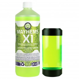 Mayhems - PC Coolant - X1 Premix - Eco Friendly Series - UV Fluorescent | 1 Liter - Laser Yellow Green (MX1UVYG1LTR)