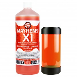 Mayhems - PC Coolant - X1 Premix - Eco Friendly Series - UV Fluorescent | 1 Liter - Neon Sunset Orange (MX1UVO1LTR)