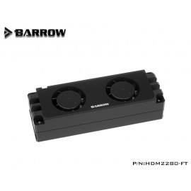 Barrow Premium 2280/22110 PCIE SATA M2 SSD Dual Fan Heatsink Cooler - Black (HDM2280-FT)