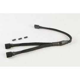 Darkside 5v 3-Pin D-RGB 2-Way Splitter Cable – Jet Black Sleeved (DS-1039)