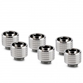 Thermal Grizzly DeltaMate 16/10mm SoftTube Compression Fitting - ST16 - Gloss Nickel - 6 Pack (TG-DM-FIT-6301)