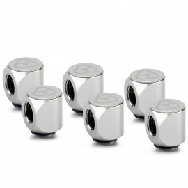 Thermal Grizzly DeltaMate Rotary Fitting - 90° - Gloss Nickel - 6 Pack (TG-DM-FIT-6303)