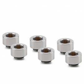 Thermal Grizzly DeltaMate 10mm Male to Female Extender Fitting - MF10 - Gloss Nickel - 6 Pack (TG-DM-FIT-6306)