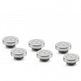 Thermal Grizzly DeltaMate G1/4" Plug Fitting - Gloss Nickel - 6 Pack (TG-DM-FIT-6309)