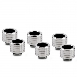 Thermal Grizzly DeltaMate 14mm HardTube Compression Fitting - HT14 - Gloss Nickel - 6 Pack (TG-DM-FIT-6314)